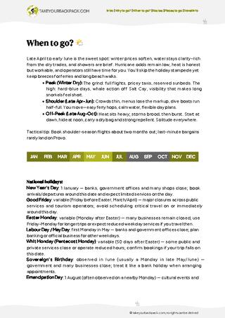 example page 1 from our offline Travel Guide for Turks and Caicos Islands